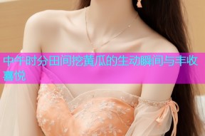 中午时分田间挖黄瓜的生动瞬间与丰收喜悦